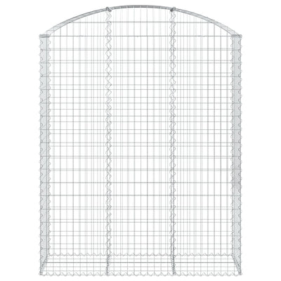 Gabione mit Hochbogen 150x50x180/200 cm Verzinktes Eisen