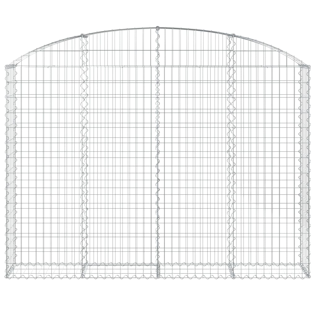 Gabione mit Hochbogen 200x30x140/160 cm Verzinktes Eisen