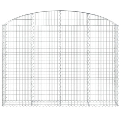 Gabione mit Hochbogen 200x30x140/160 cm Verzinktes Eisen