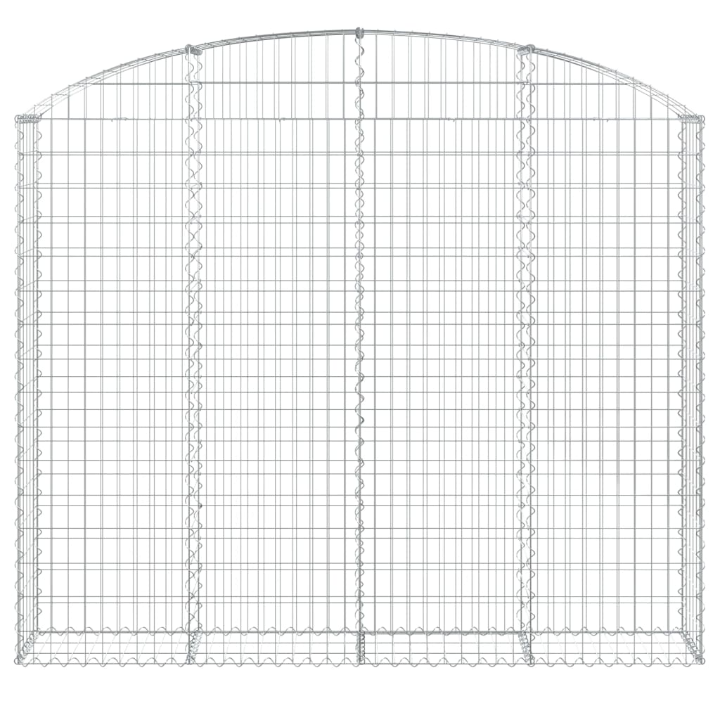 Gabione mit Hochbogen 200x30x160/180 cm Verzinktes Eisen