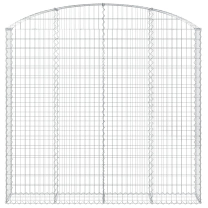 Gabione mit Hochbogen 200x30x180/200 cm Verzinktes Eisen