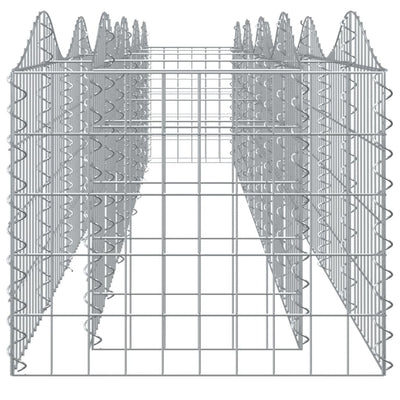 Gabionen-Hochbeet mit Hochbogen 400x50x50 cm Verzinktes Eisen