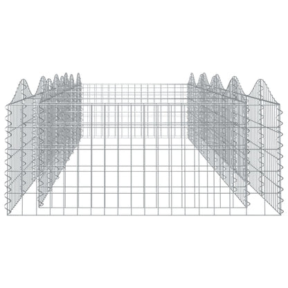 Gabionen-Hochbeet mit Hochbogen 400x100x50 cm Verzinktes Eisen