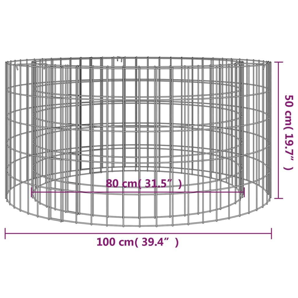 Gabionen-Feuerstelle Ø 100 cm Verzinktes Eisen