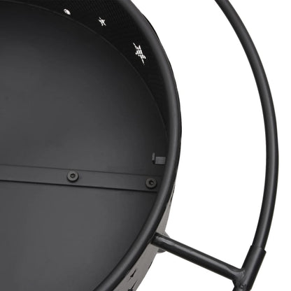 Feuerschale mit Schürhaken 70 cm XXL Stahl