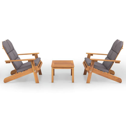 3-tlg. Garten-Lounge-Set Adirondack Massivholz Akazie