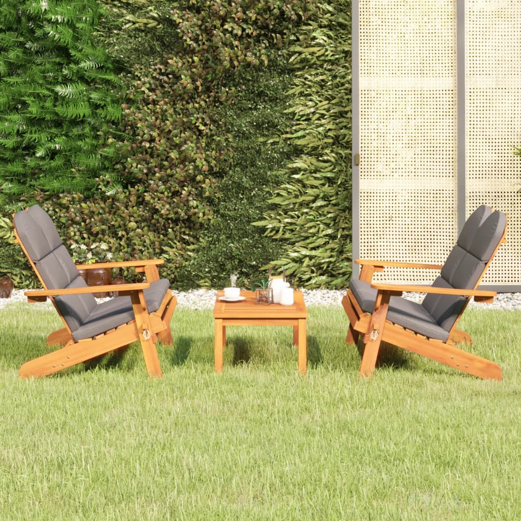 3-tlg. Garten-Lounge-Set Adirondack Massivholz Akazie