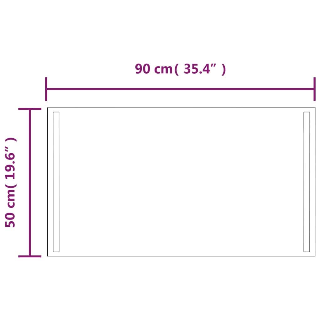 LED-Badspiegel 50x90 cm