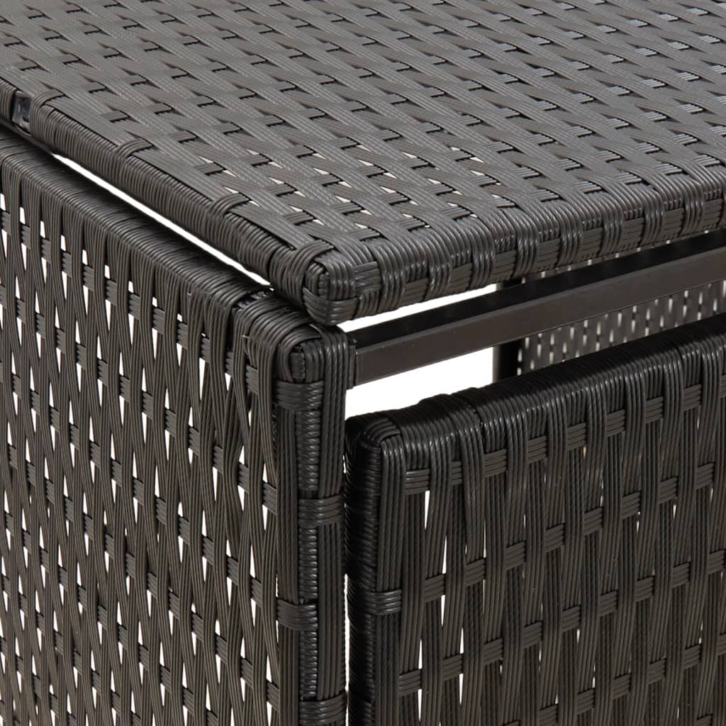 Mülltonnenbox für 3 Tonnen Schwarz 207x80x117 cm Poly Rattan