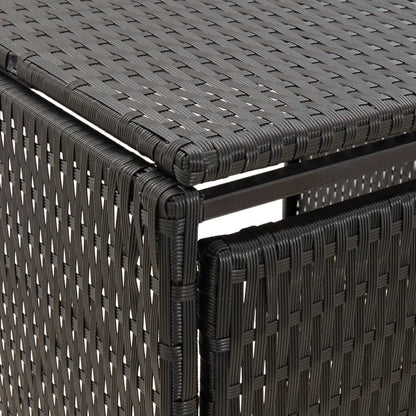 Mülltonnenbox für 3 Tonnen Schwarz 207x80x117 cm Poly Rattan