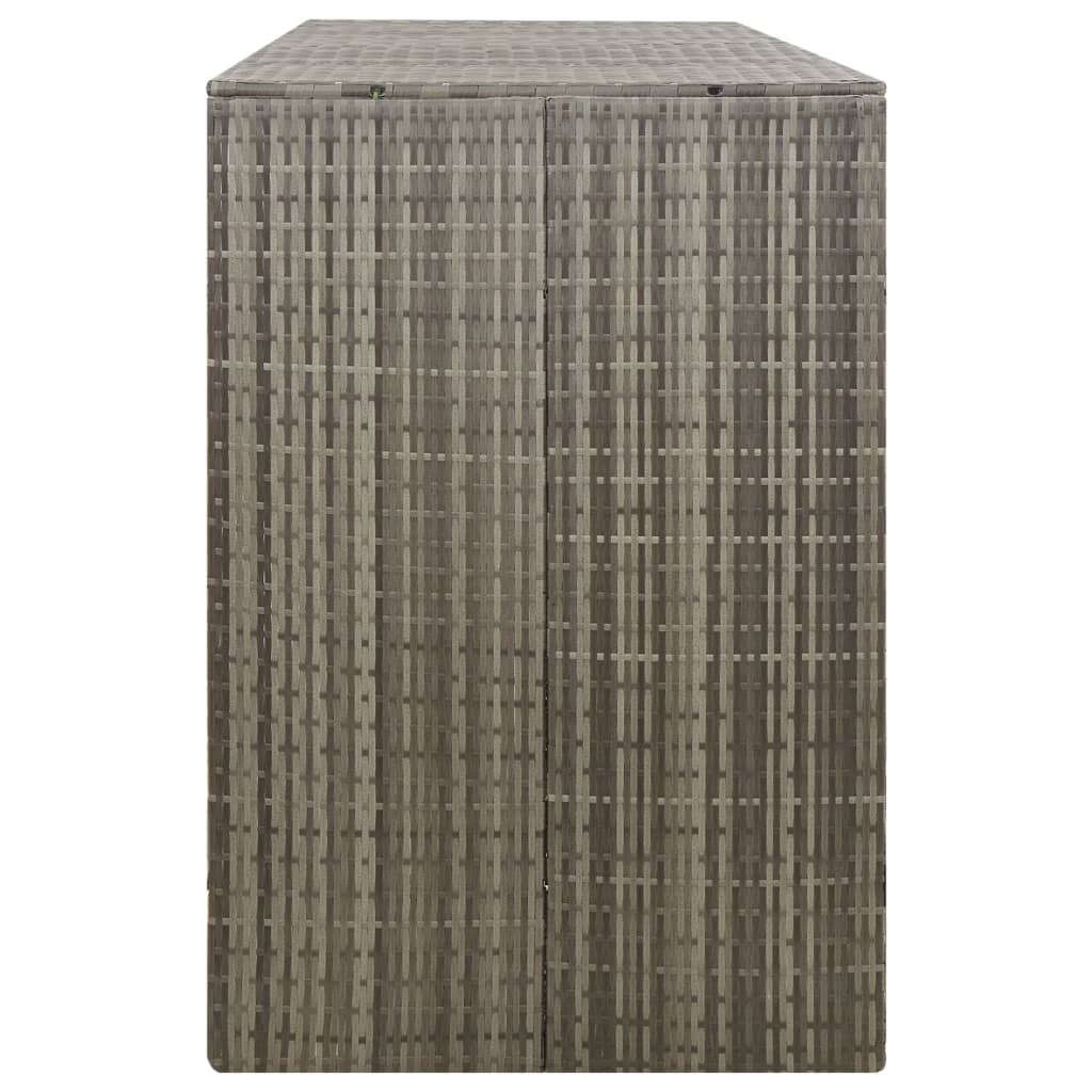 Mülltonnenbox für 3 Tonnen Grau 207x80x117 cm Poly Rattan