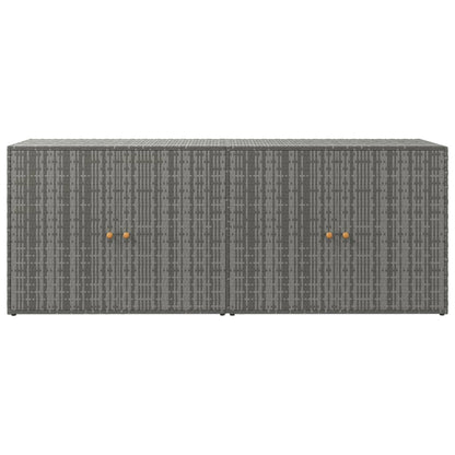 Gartenschrank Grau 198x55,5x80 cm Poly Rattan