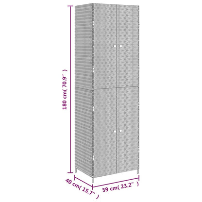 Gartenschrank Schwarz 59x40x180 cm Poly Rattan