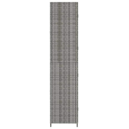 Gartenschrank Grau 59x40x180 cm Poly Rattan