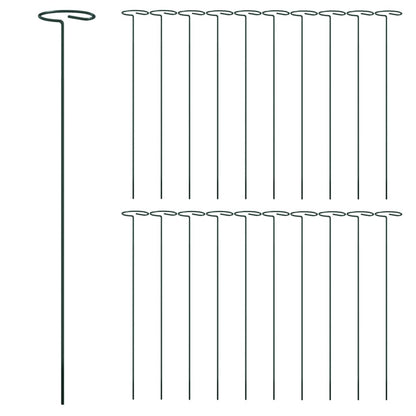 Pflanzenstützen 20 Stk. Dunkelgrün 40 cm Stahl