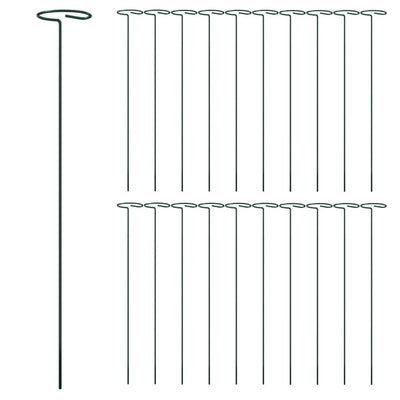 Pflanzenstützen 20 Stk. Dunkelgrün 40 cm Stahl