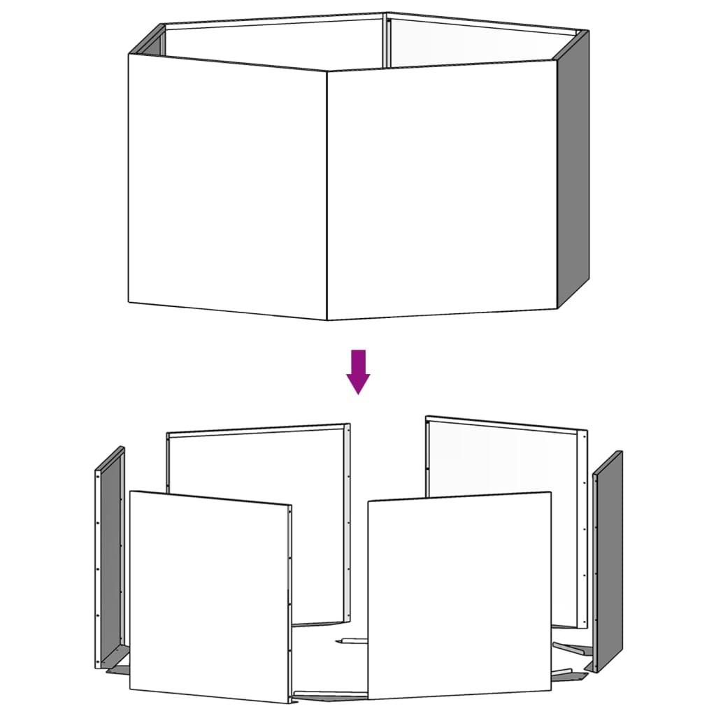 Pflanzkübel Rostig 90x90x45 cm Cortenstahl