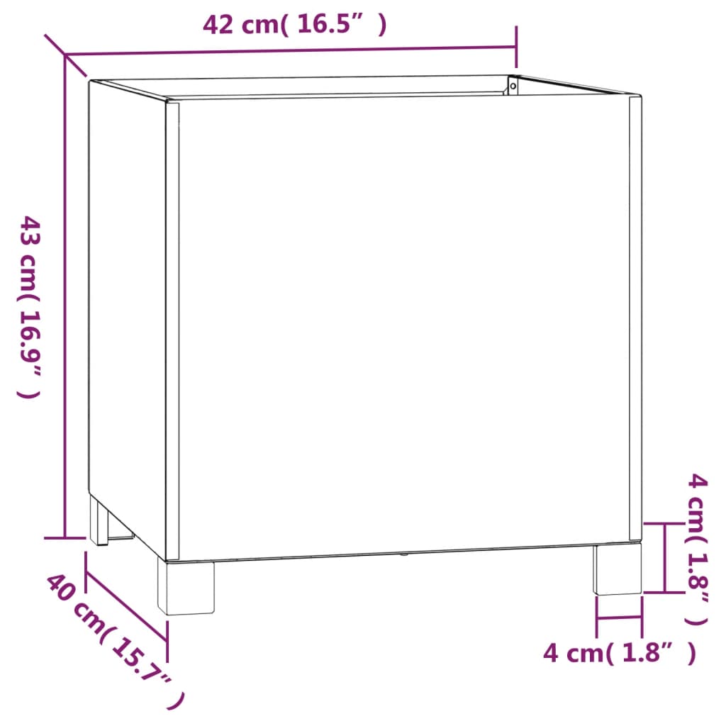 Pflanzkübel mit Beinen 2 Stk. Rostig 42x40x43 cm Cortenstahl