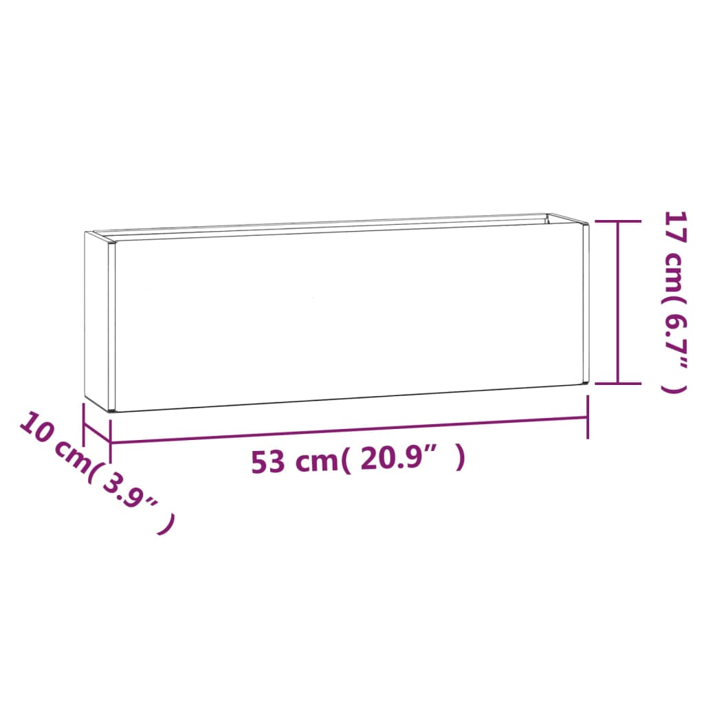 Wand-Pflanzkübel 2 Stk. Rostig Cortenstahl 53x10x17 cm