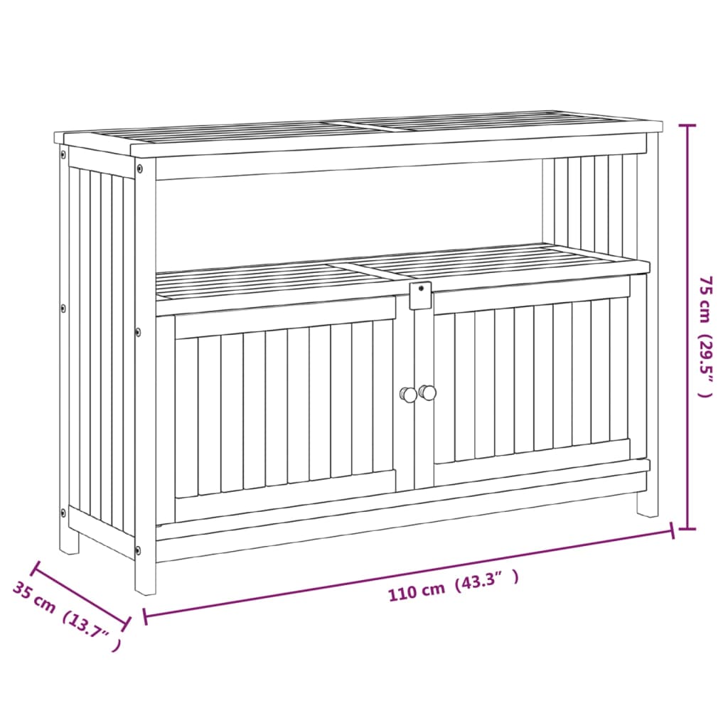 Garten-Konsolentisch 110x35x75 cm Massivholz Akazie