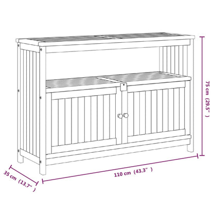 Garten-Konsolentisch 110x35x75 cm Massivholz Akazie