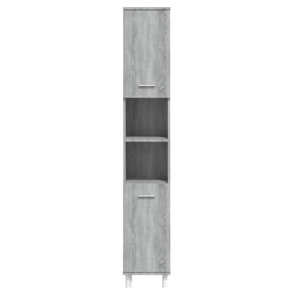 Badschrank Grau Sonoma 30x30x179 cm Holzwerkstoff