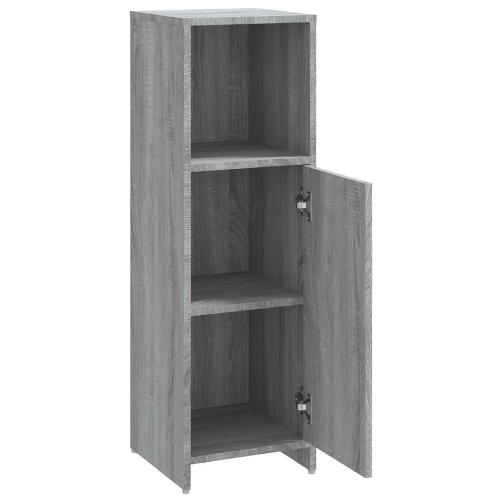 Badschrank Grau Sonoma 30x30x95 cm Holzwerkstoff