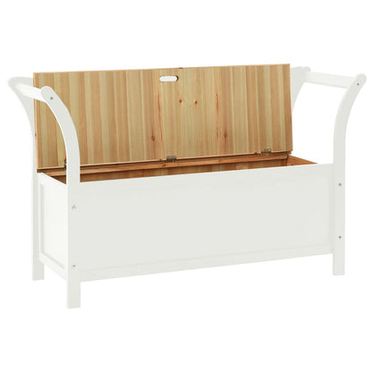 Sitzbank Weiß 107x45x75,5 cm Massivholz Tanne