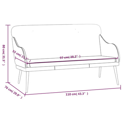 Sitzbank Schwarz 110x76x80 cm Kunstleder