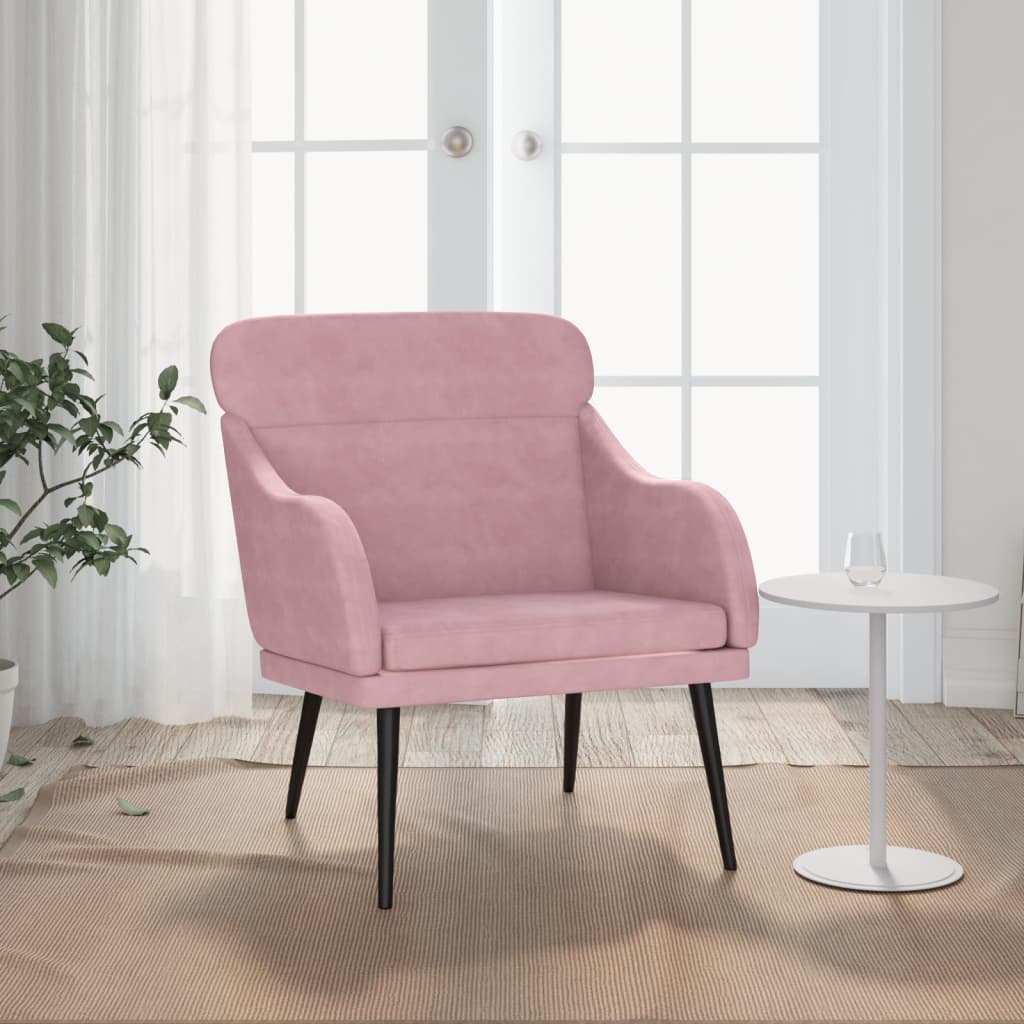 Sessel Rosa 63x76x80 cm Samt