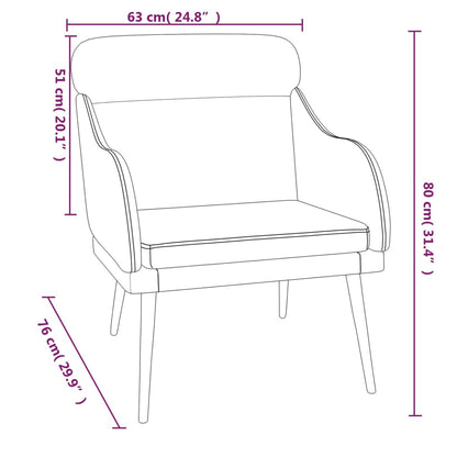 Sessel Blau 63x76x80 cm Samt