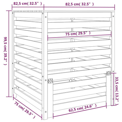 Komposter 82,5x82,5x99,5 cm Massivholz Douglasie