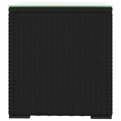 Beistelltisch Schwarz 40x37x40,5 cm Polyrattan und Hartglas