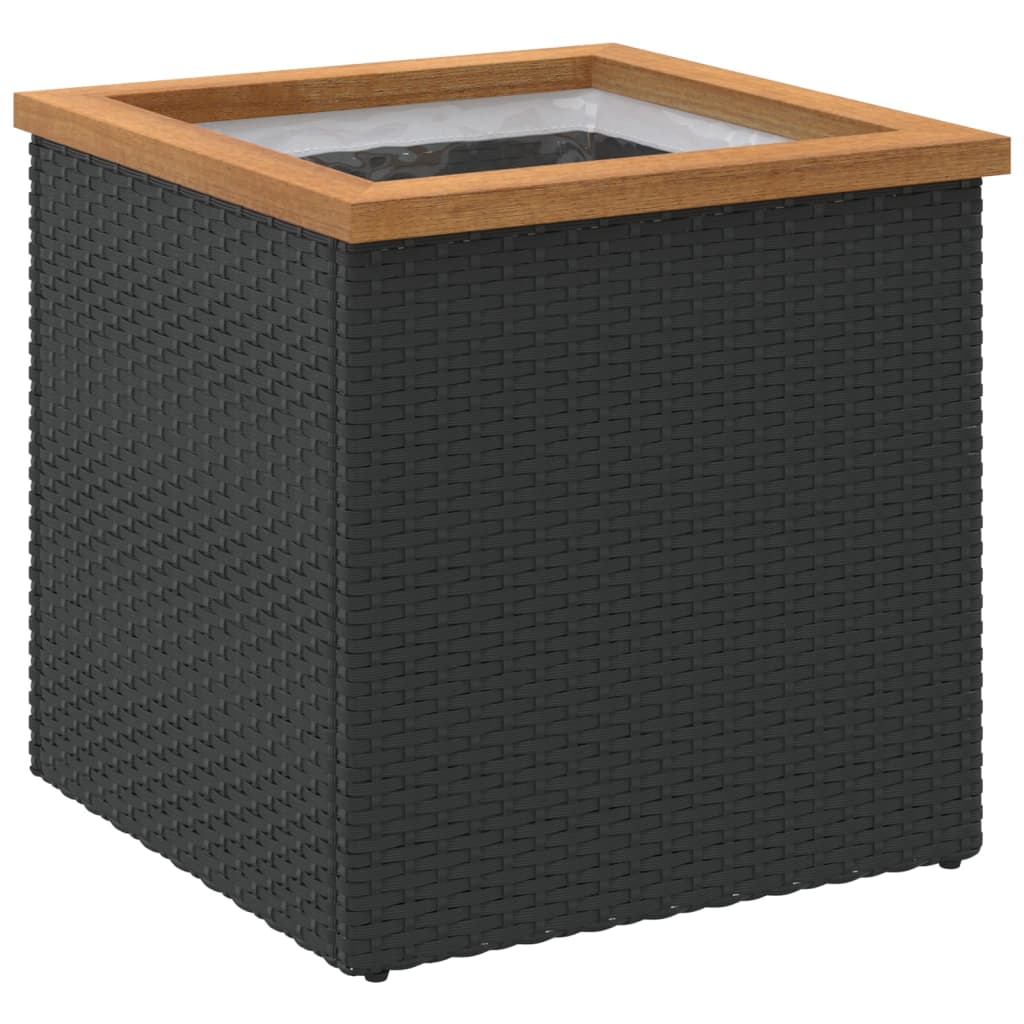 Pflanzkübel Schwarz 40x40x40 cm Poly Rattan