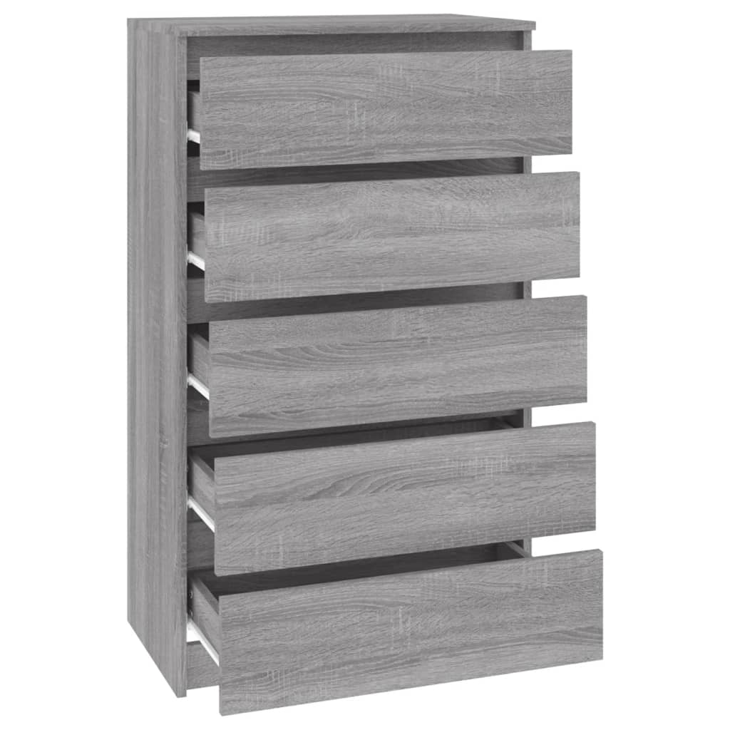 Schubladenschrank Grau Sonoma 60x36x103 cm Holzwerkstoff