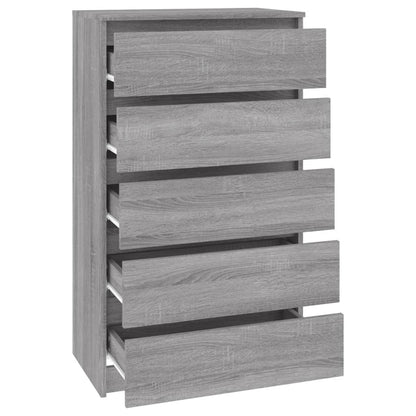 Schubladenschrank Grau Sonoma 60x36x103 cm Holzwerkstoff