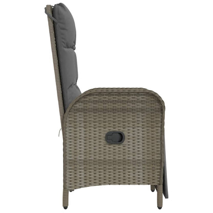 Garten-Relaxsessel mit Kissen 2 Stk. Poly Rattan Grau