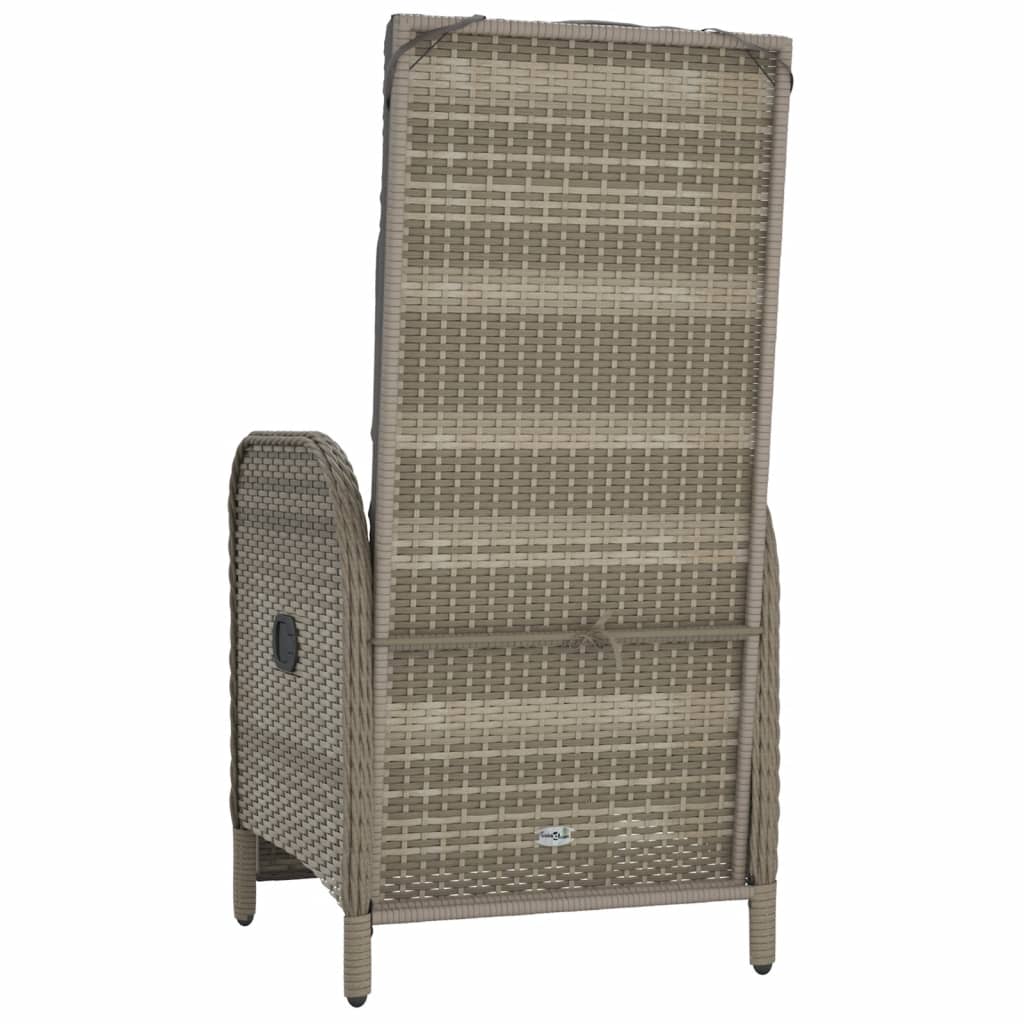 Garten-Relaxsessel mit Kissen 2 Stk. Poly Rattan Grau