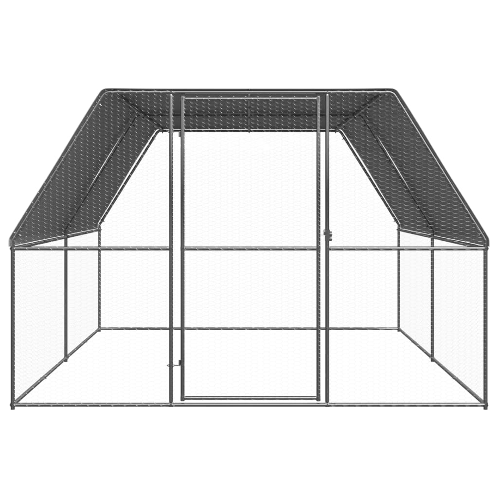 Outdoor-Hühnerkäfig 3x4x2 m Verzinkter Stahl