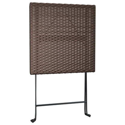 Bistrotisch Klappbar Braun 55x54x71 cm Poly Rattan