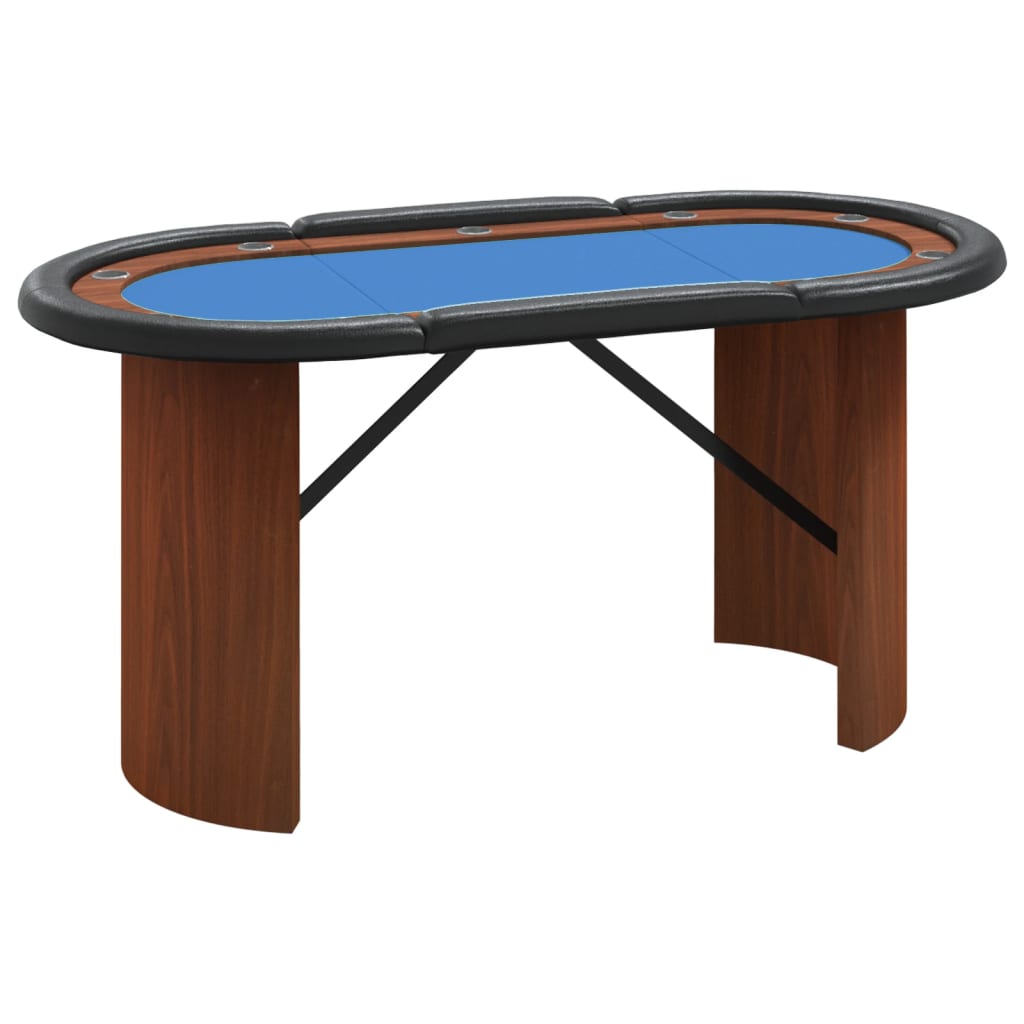 Pokertisch 10 Spieler Blau 160x80x75 cm