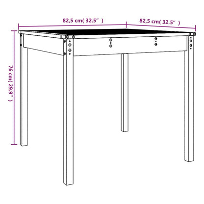 Gartentisch 82,5x82,5x76 cm Massivholz Douglasie