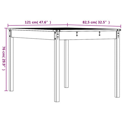 Gartentisch 121x82,5x76 cm Massivholz Douglasie