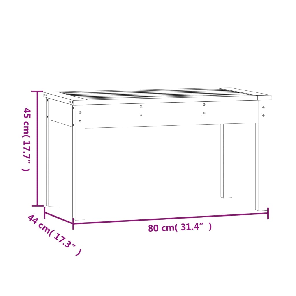 Gartenbank 80x44x45 cm Massivholz Kiefer