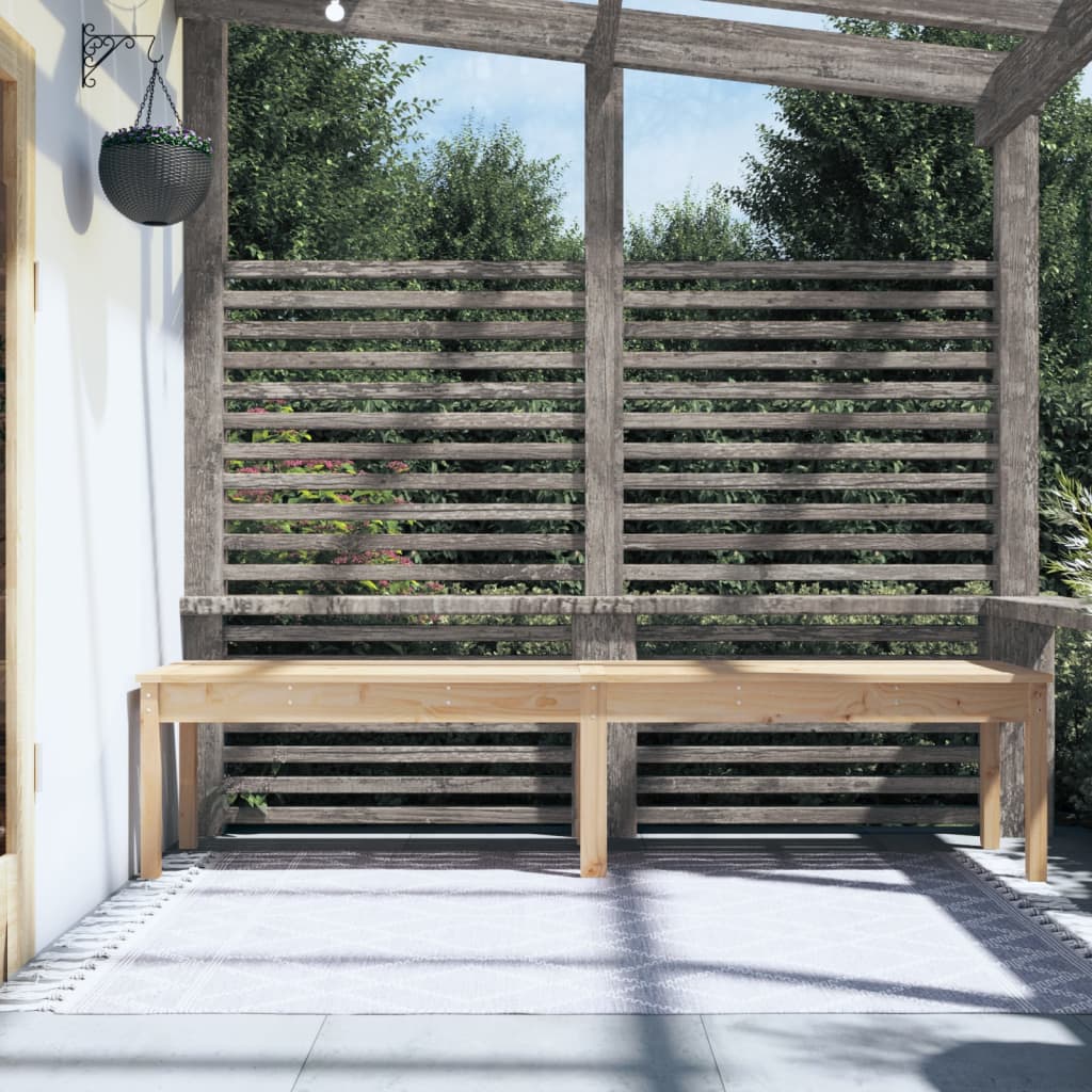 Gartenbank 2-Sitzer 203,5x44x45 cm Massivholz Kiefer