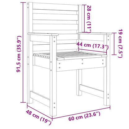 Gartenstühle 2 Stk. 60x48x91 cm Massivholz Douglasie