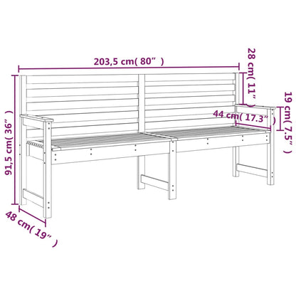 Gartenbank 203,5x48x91,5 cm Massivholz Douglasie