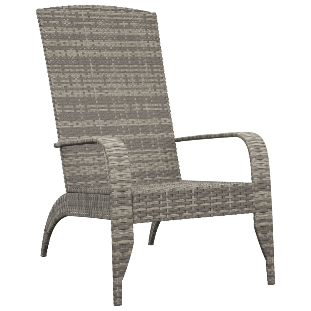 Adirondack-Gartenstuhl Grau Poly Rattan