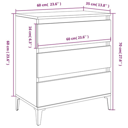 Sideboard Weiß 60x35x70 cm Holzwerkstoff