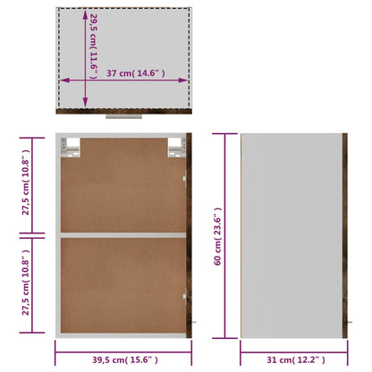 Hängeschrank Grau Sonoma 39,5x31x60 cm Holzwerkstoff